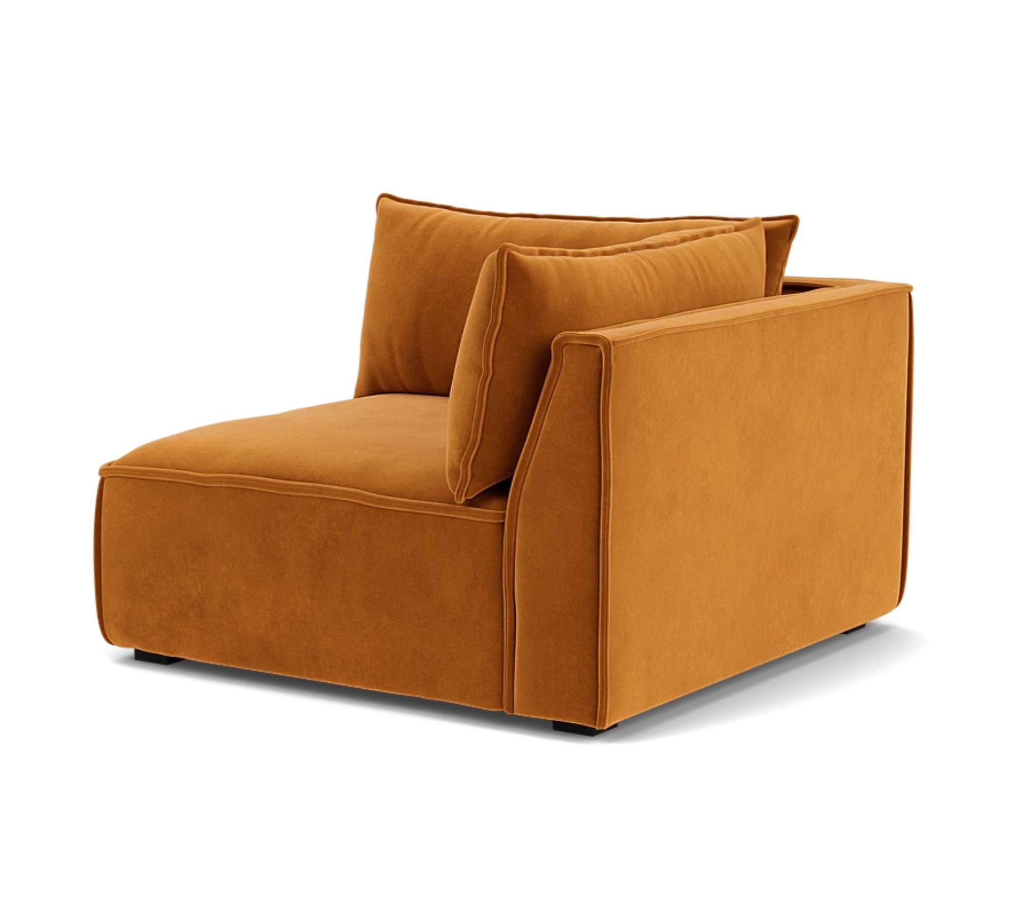 Daphne 1-Sitzer Eckmodul Rechts Velour Matt Amber 1