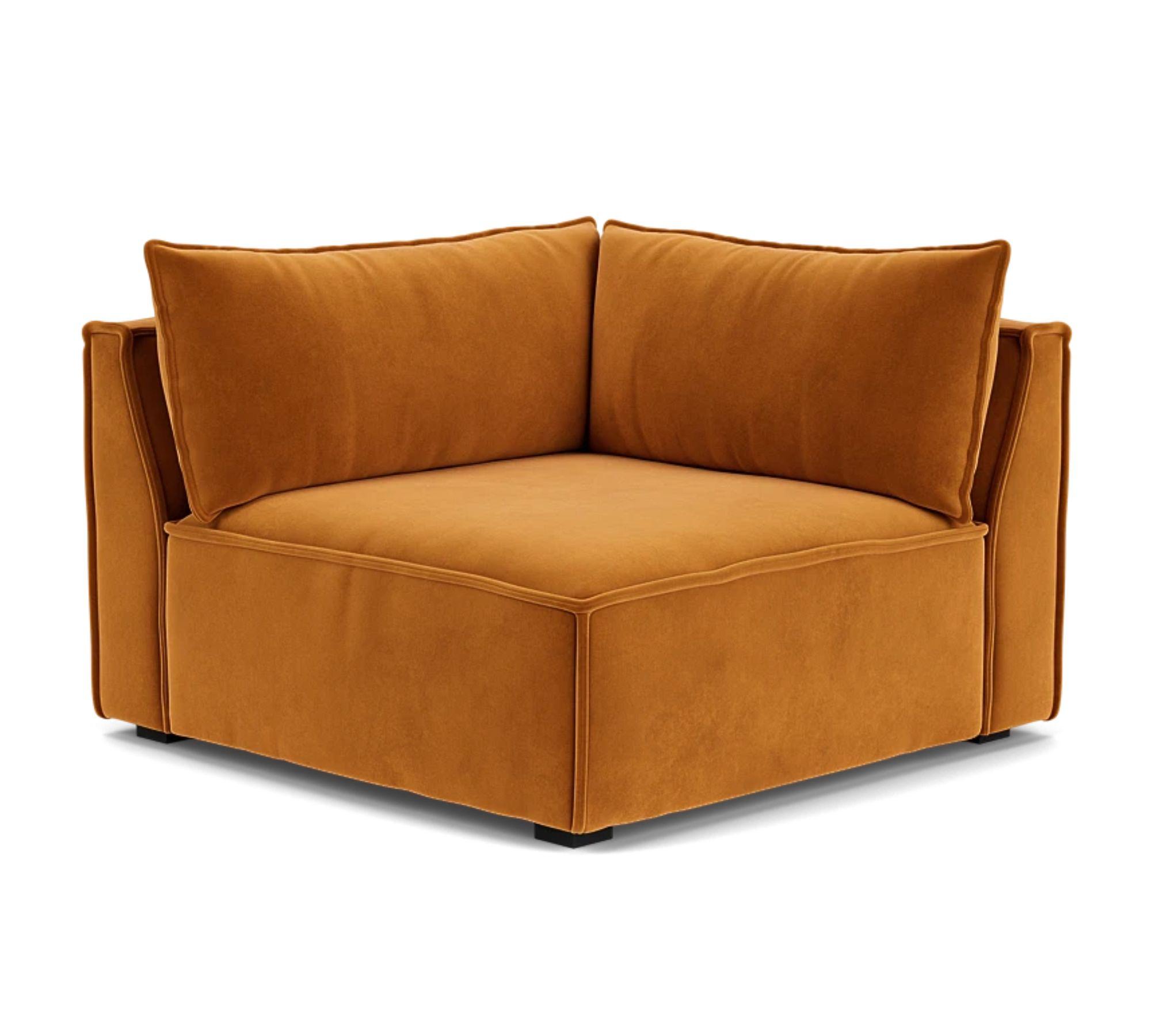 Daphne 1-Sitzer Eckmodul Rechts Velour Matt Amber 2