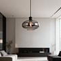 1-Light Laport Pendant Light Cast Iron Smoked Glass 2