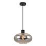 1-Light Laport Pendant Light Cast Iron Smoked Glass 4