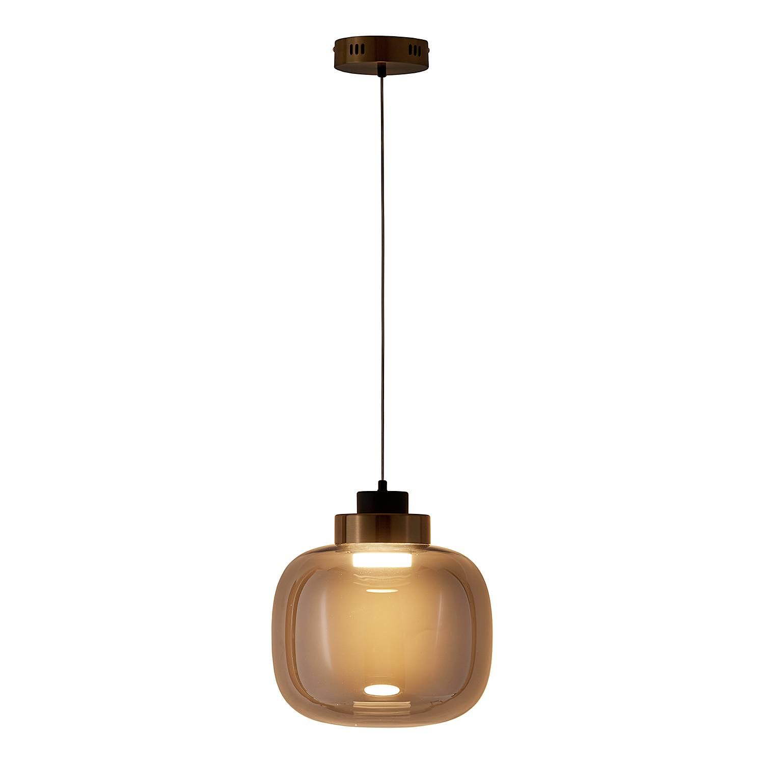 1-Flammig Exemlar Smoky Pendelleuchte Rauchglas Aluminium 4