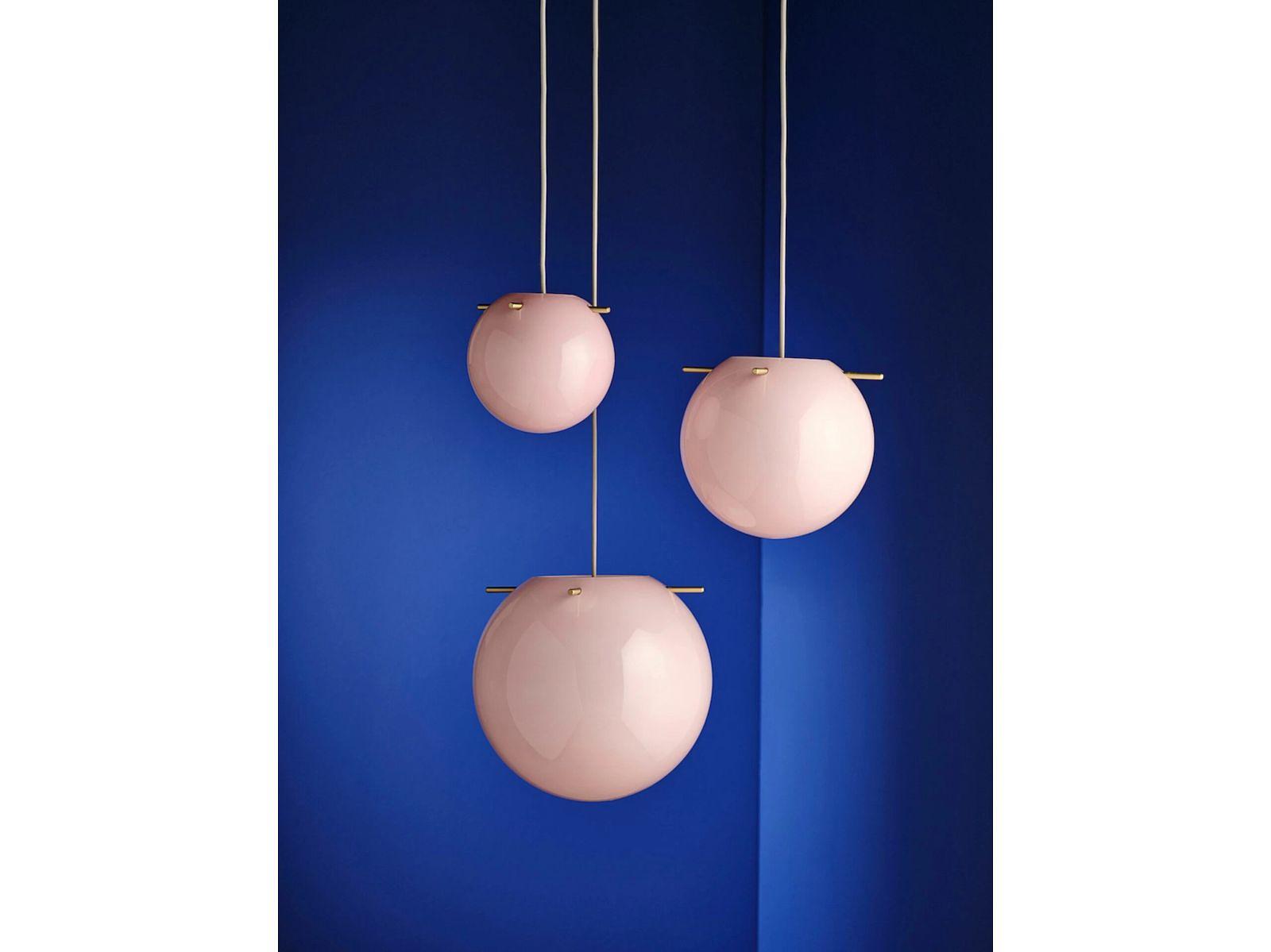 Pendant light Koi Ø25 Brass Opal Rose 2