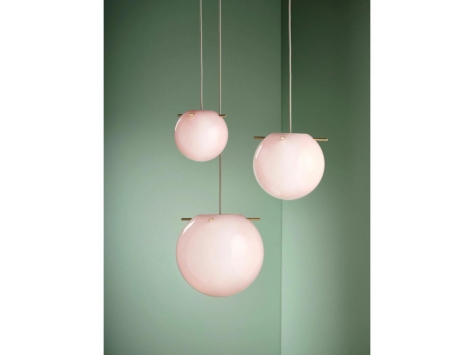 Pendant light Koi Ø25 Brass Opal Rose 3