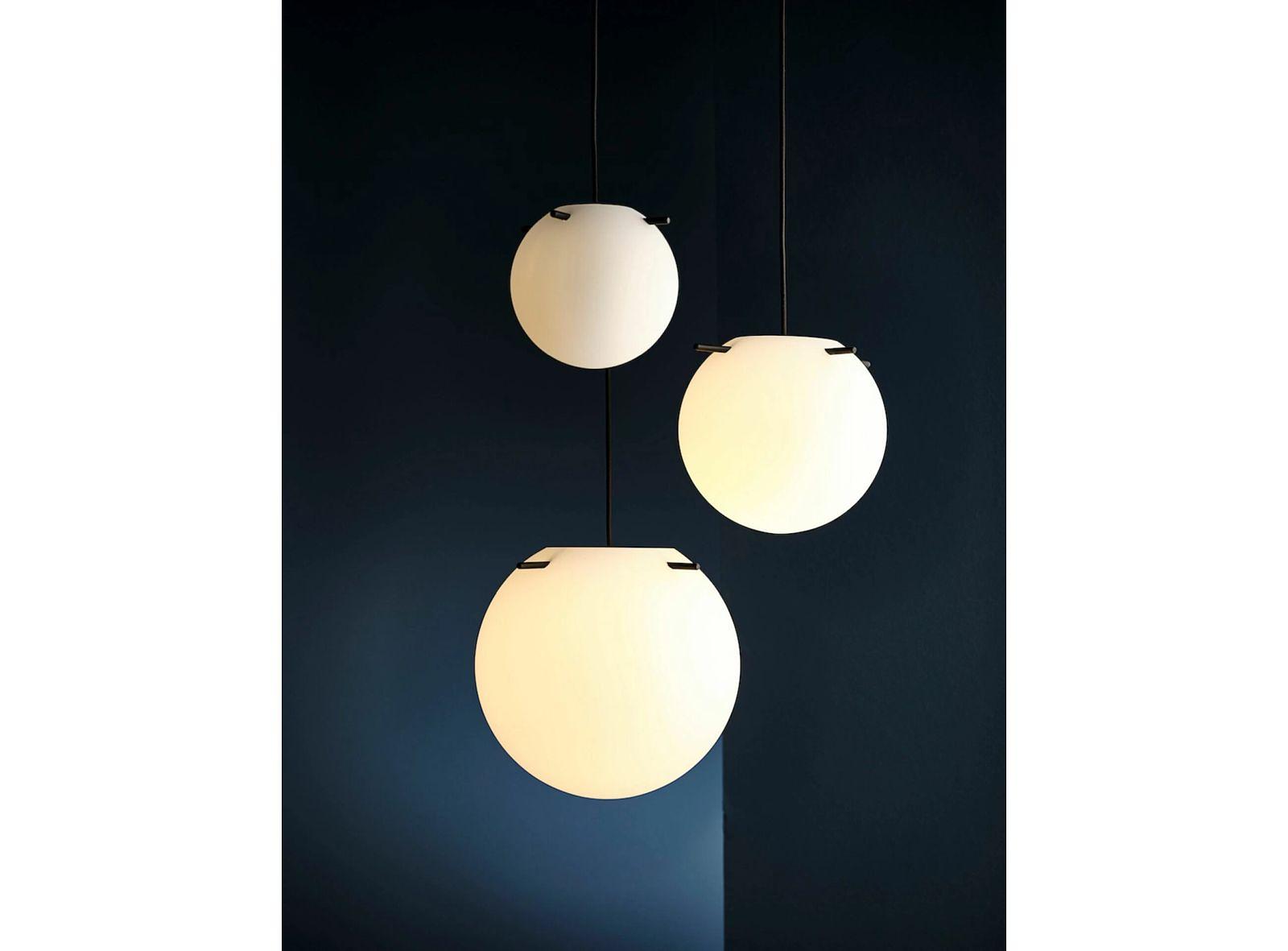 Pendant light Koi Ø25 Opal white Black 3