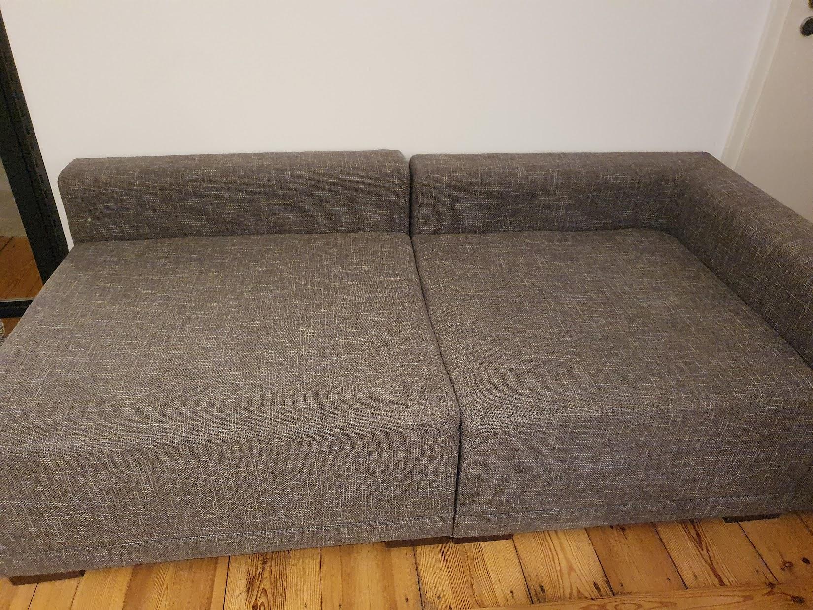 Set of 4 Modular Sofa Grey and Ottoman 1