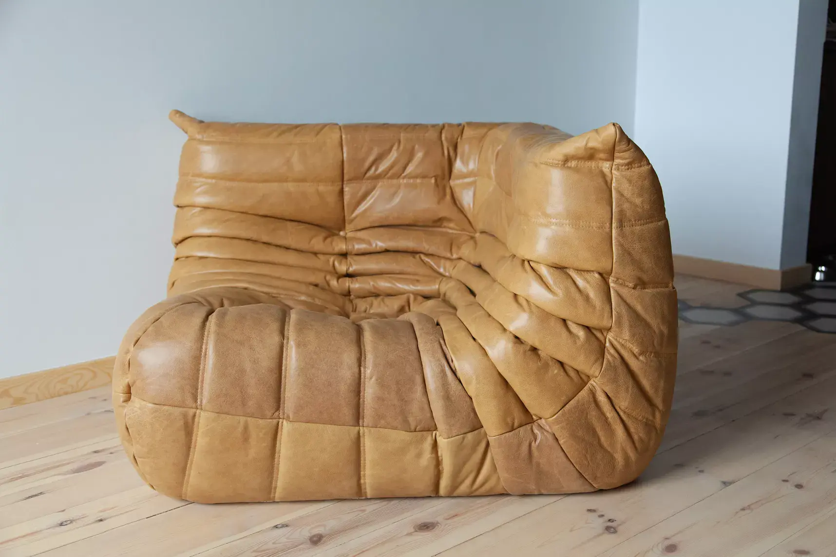 Togo Corner Sofa Pull-Up Leather Camel Brown 1