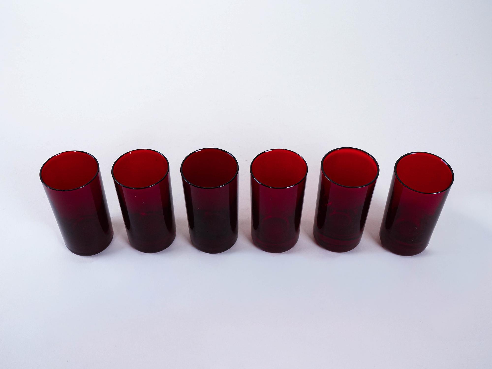Set of 6 Glasses Ruby 3