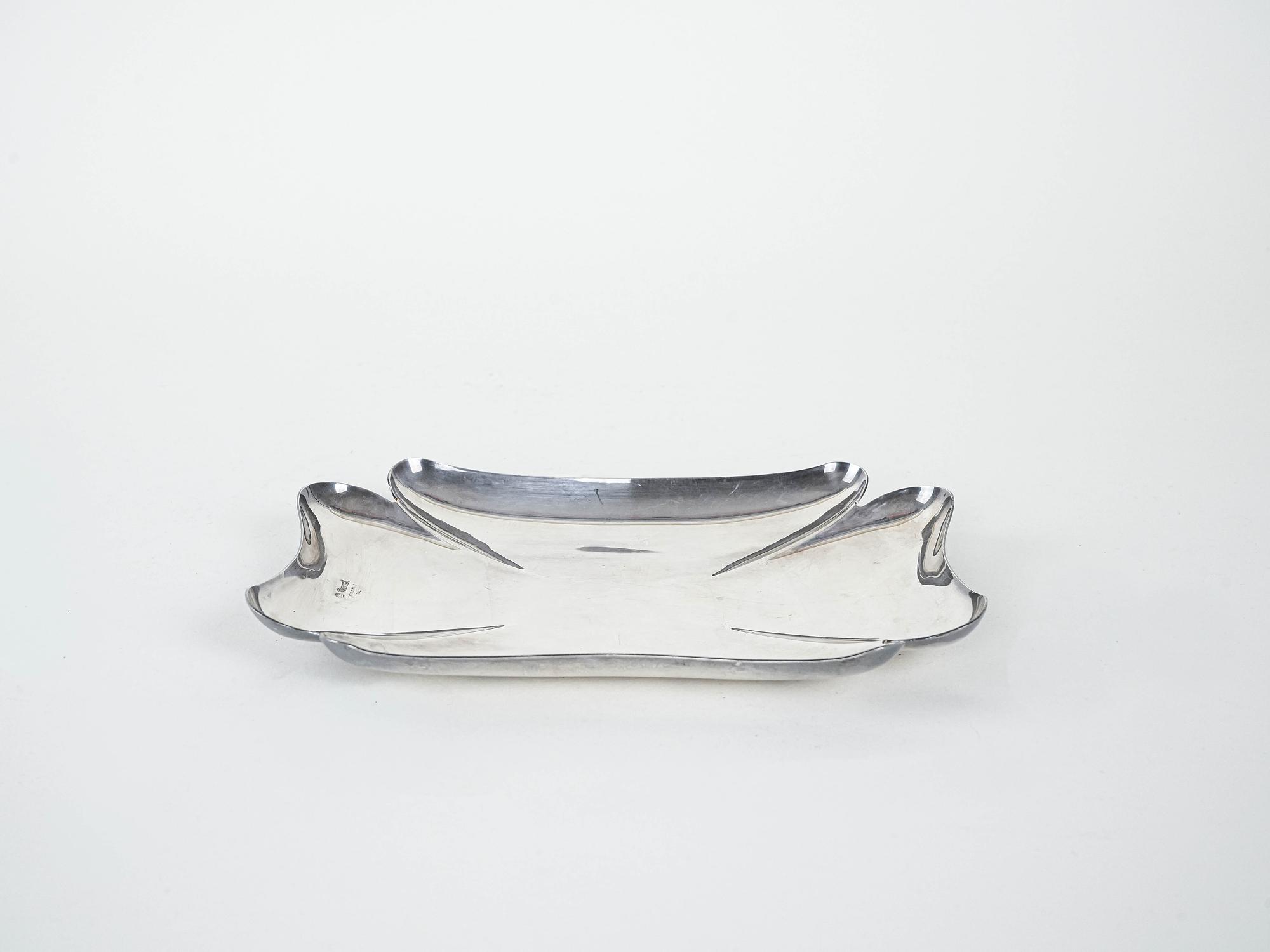 Metalltablett Silber 2