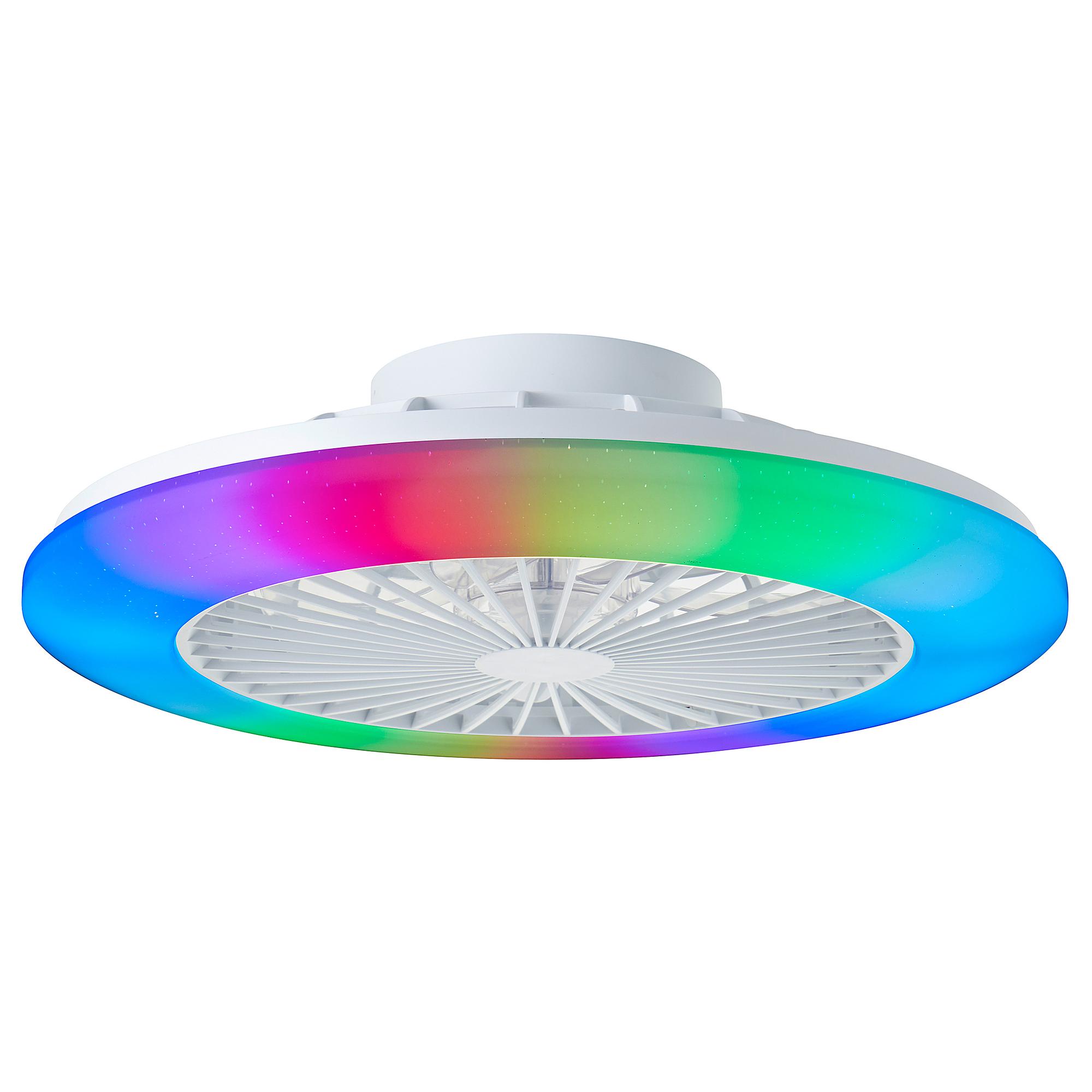 Salerno LED ceiling fan 1-light iron pine white 1