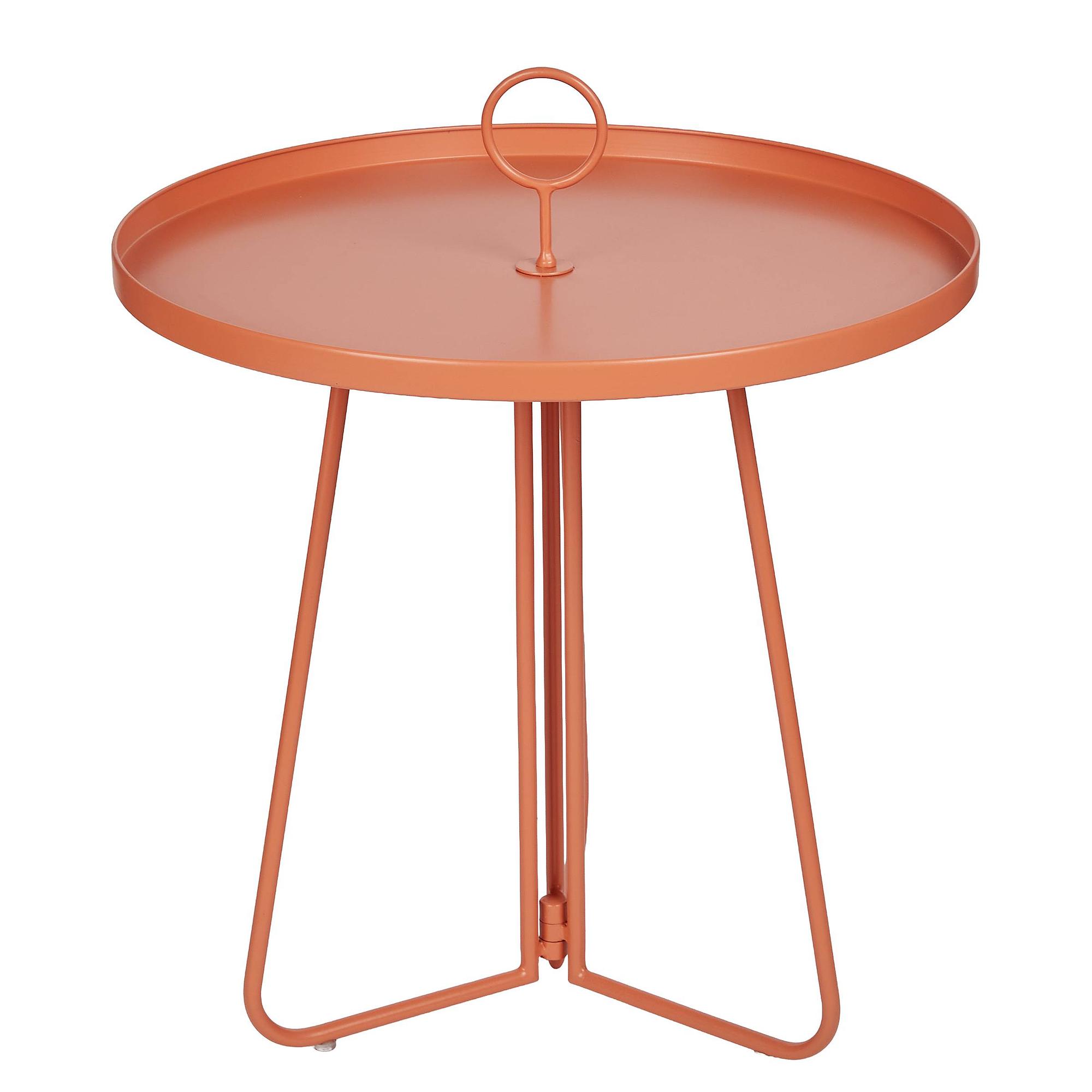 PORTER Beistelltisch mit Griff Stahl Orange 0