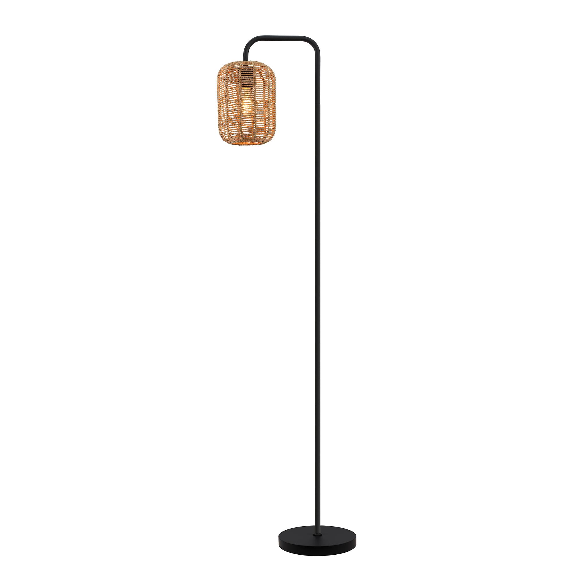 Floor lamp 1-bulb Husley cast iron / paper natural 3