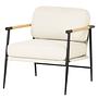 KOCANUS Lounge Chair Woven Fabric Iron Cream 0