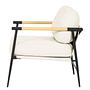 KOCANUS Lounge Chair Woven Fabric Iron Cream 4