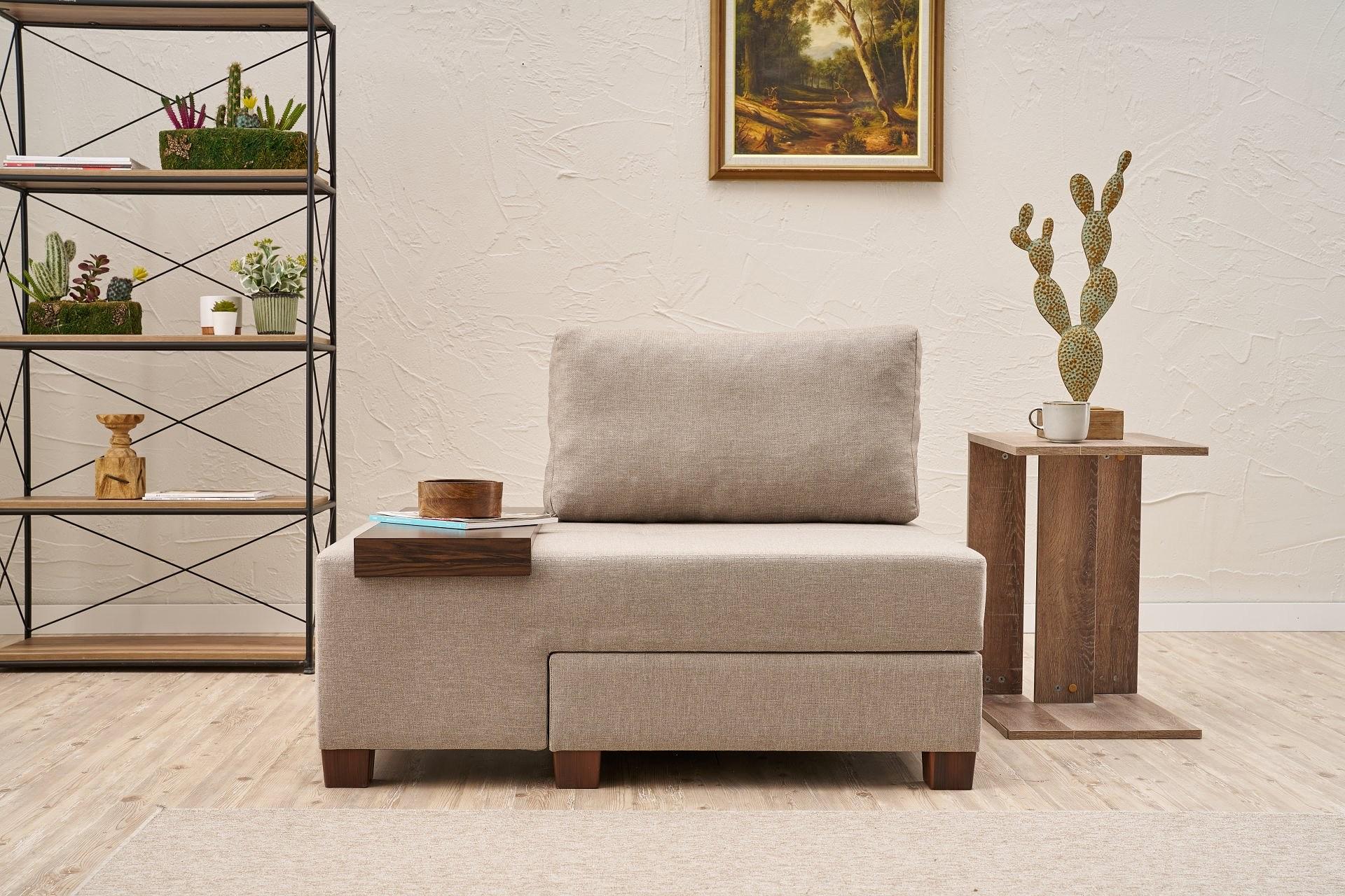 Perenna 1-seater module left linen cream 0