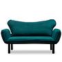 Elegant sofa bed 2-seater petrol blue 0