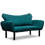 Elegant sofa bed 2-seater petrol blue 1