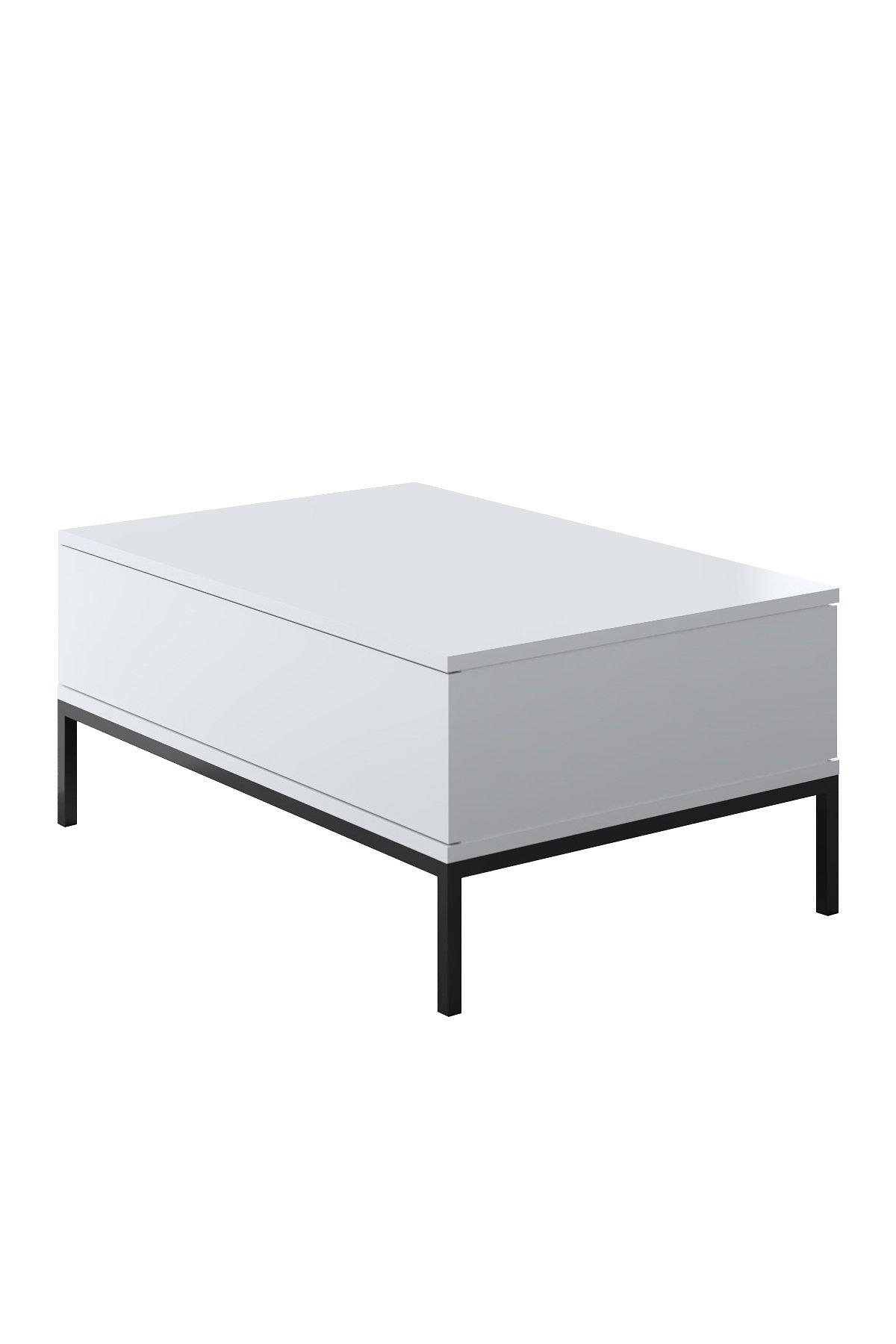 Lord Couchtisch Holzfurnier Schwarz Weiß 0