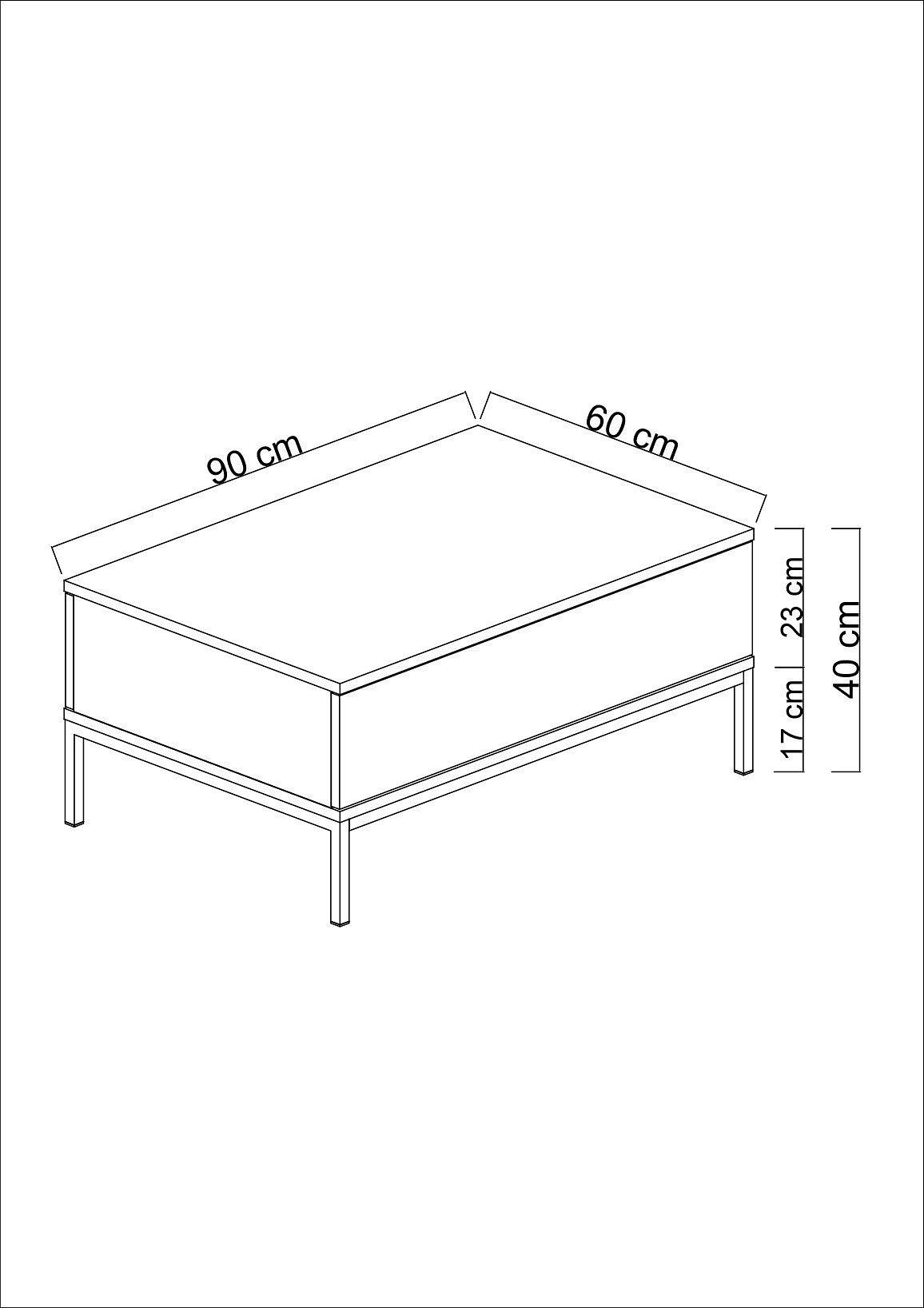 Lord Couchtisch Holzfurnier Schwarz Weiß 5