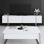 Luxury TV cabinet wood veneer white silver 2