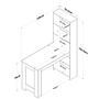 Kitchen table with shelf walnut brown white 4