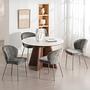 FIOLAA Upholstered Chair Set of 2 Grey 2
