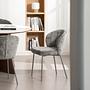 FIOLAA Upholstered Chair Set of 2 Grey 3
