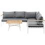 Mexico Corner Sofa Garden Furniture Set Metal Teak 0