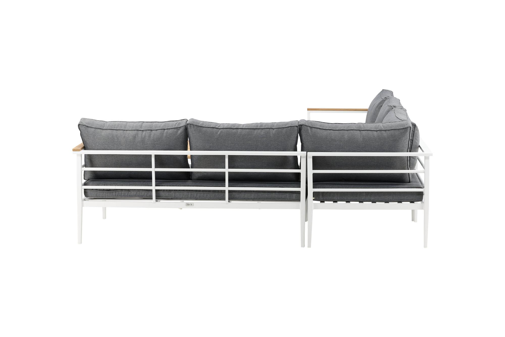Mexico Corner Sofa Garden Furniture Set Metal Teak 4