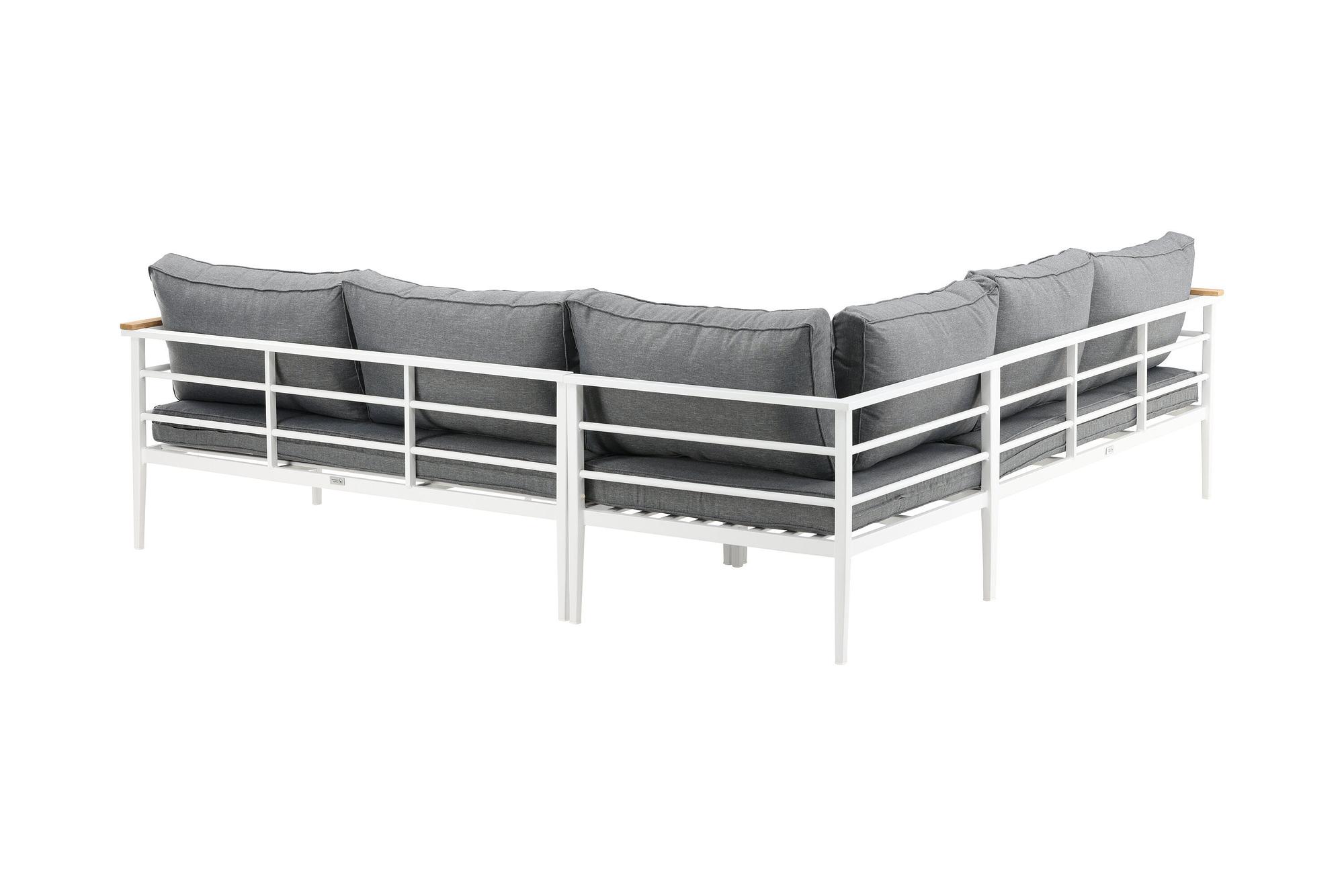 Mexico Corner Sofa Garden Furniture Set Metal Teak 5