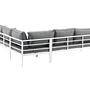 Mexiko Ecksofa Gartenmöbel-Set Metall Teak 6