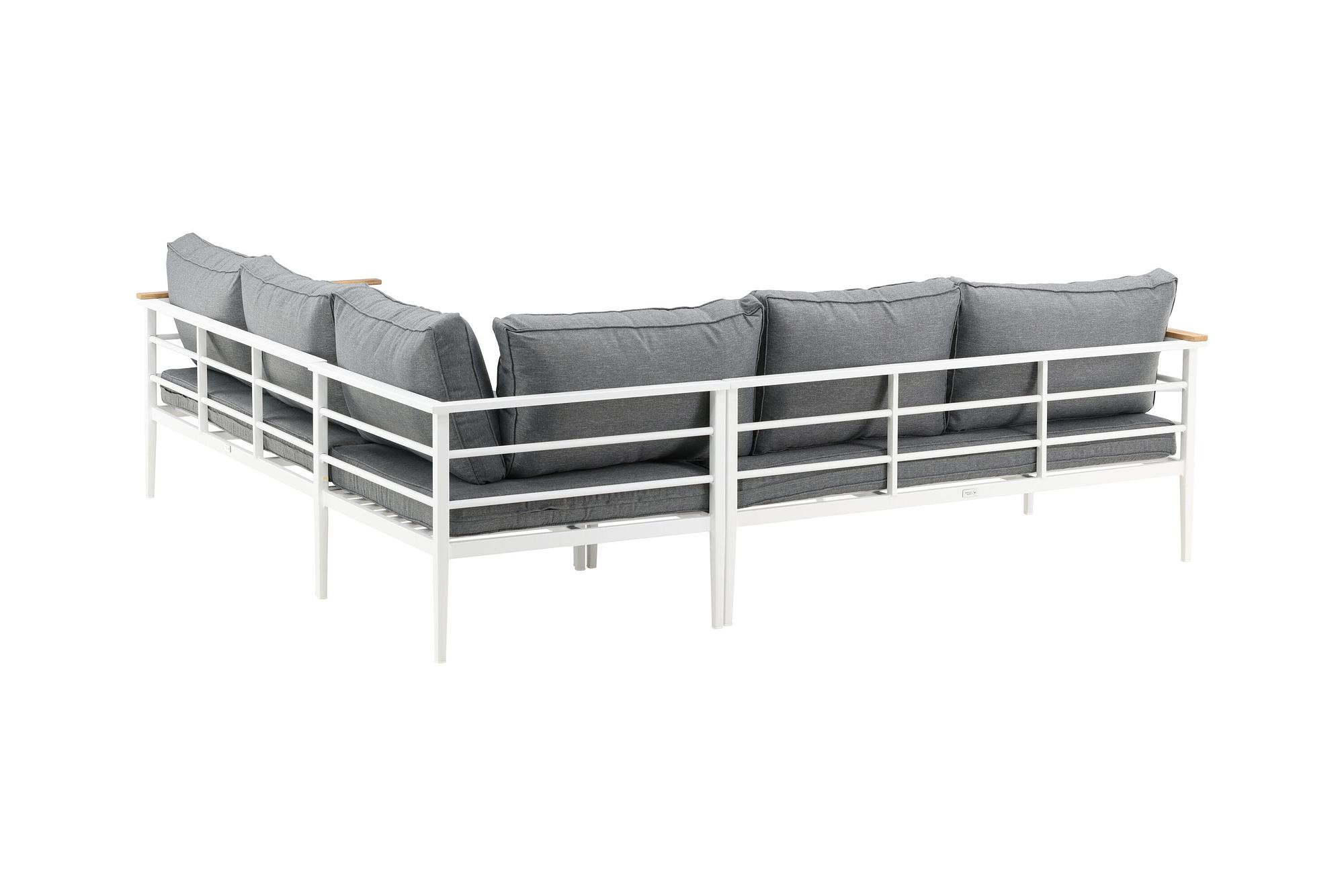 Mexico Corner Sofa Garden Furniture Set Metal Teak 6