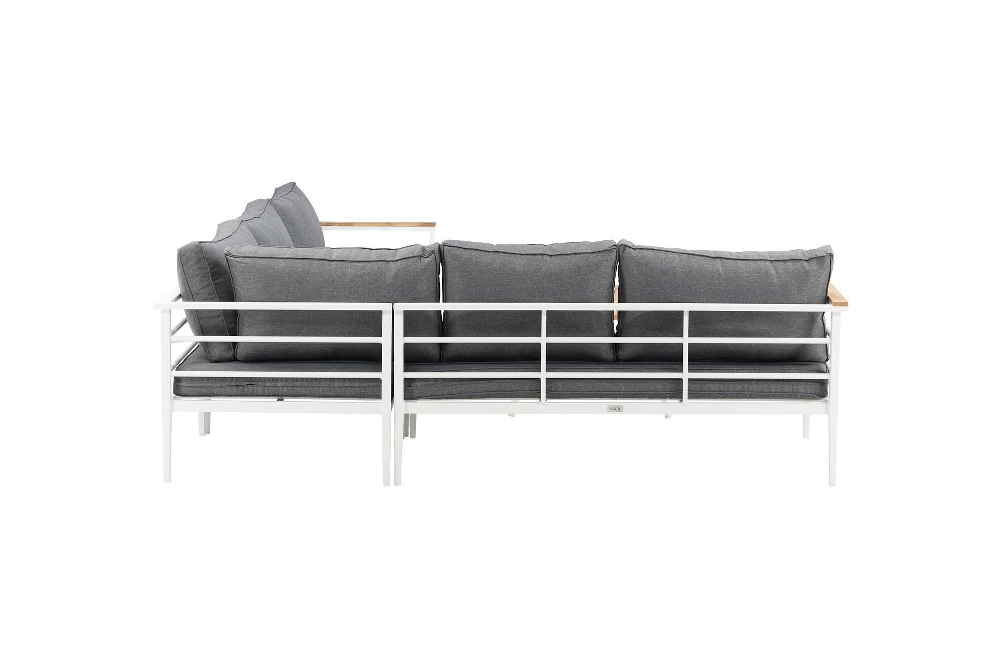 Mexico Corner Sofa Garden Furniture Set Metal Teak 7