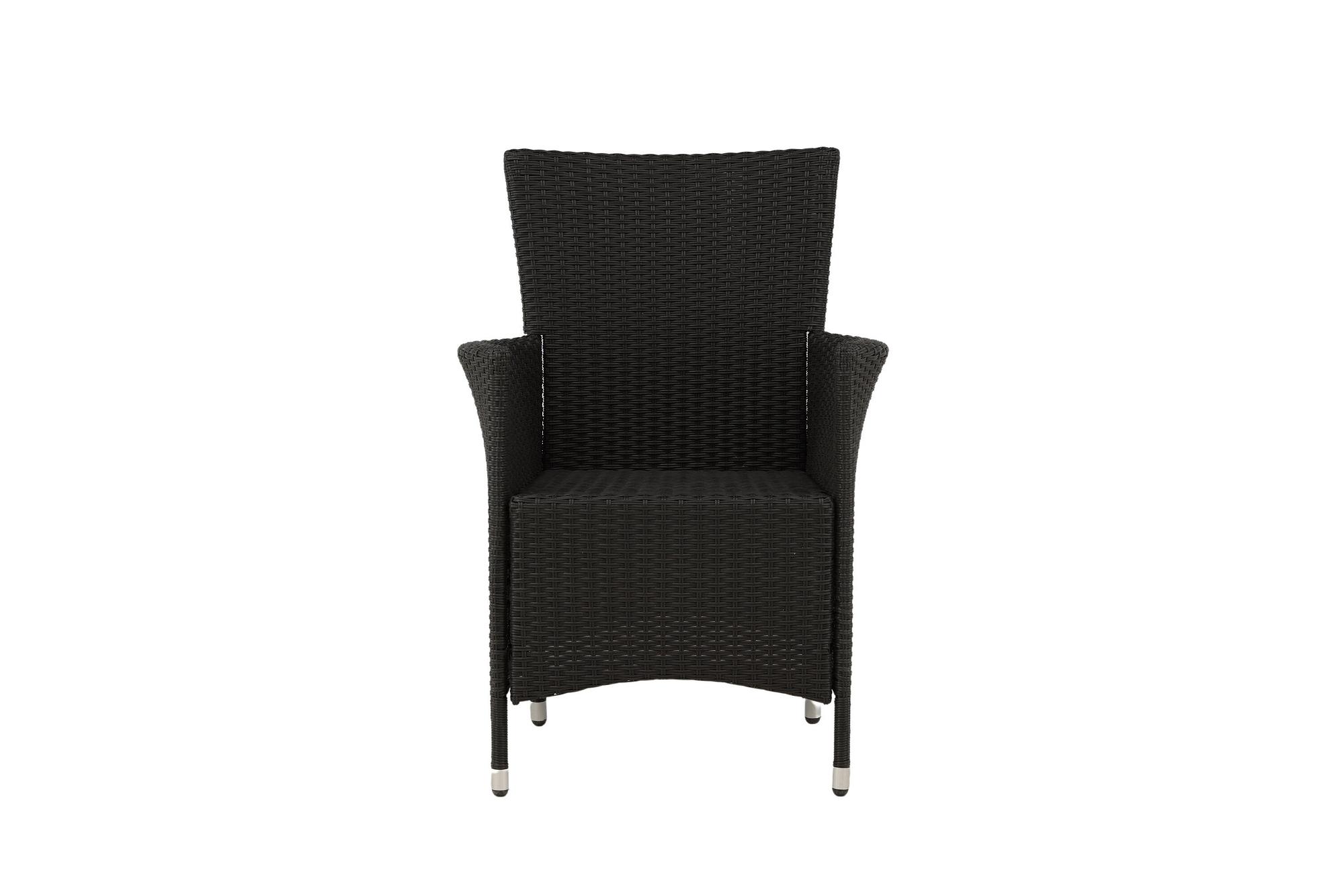 Set of 2 Knick Armchairs Stackable Polyrattan Black 60x88 cm 1