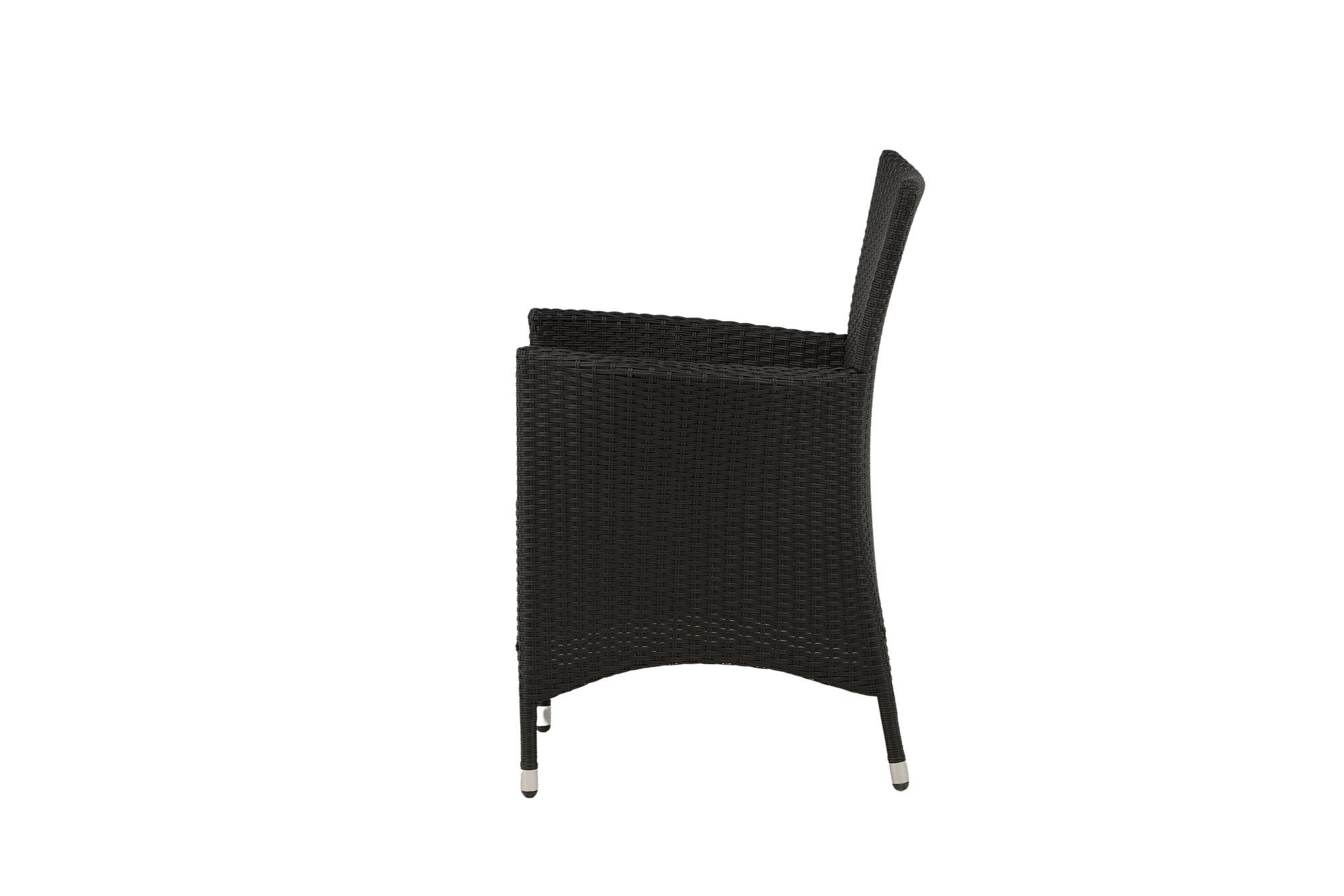 Set of 2 Knick Armchairs Stackable Polyrattan Black 60x88 cm 4