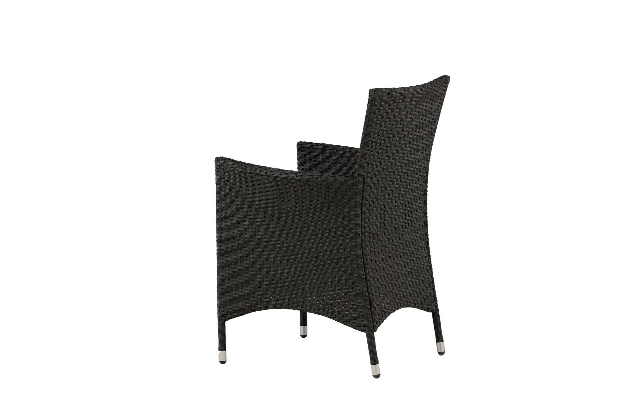 Set of 2 Knick Armchairs Stackable Polyrattan Black 60x88 cm 5