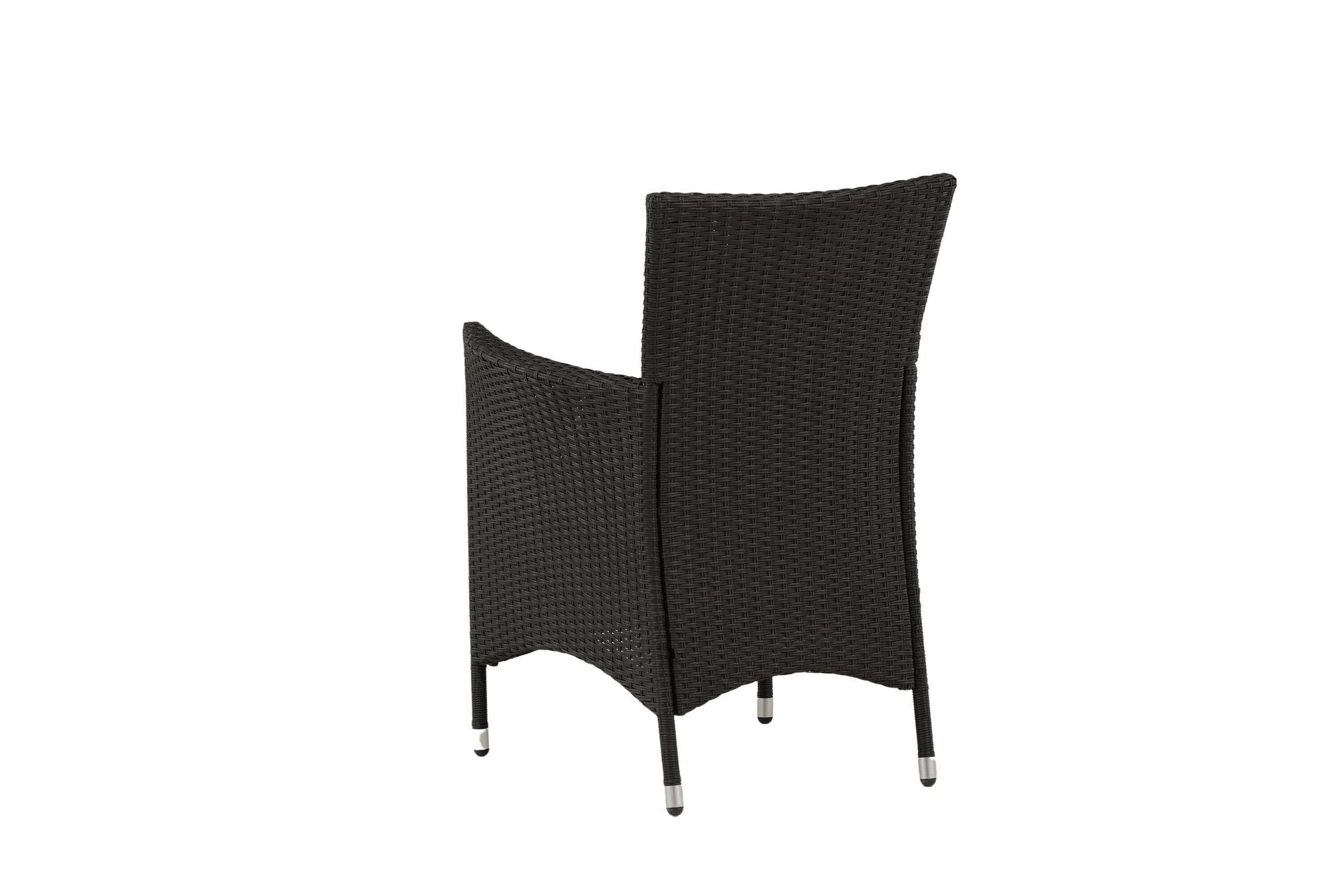 2x Knick Armstuhle Stapelbar Polyrattan Schwarz 6