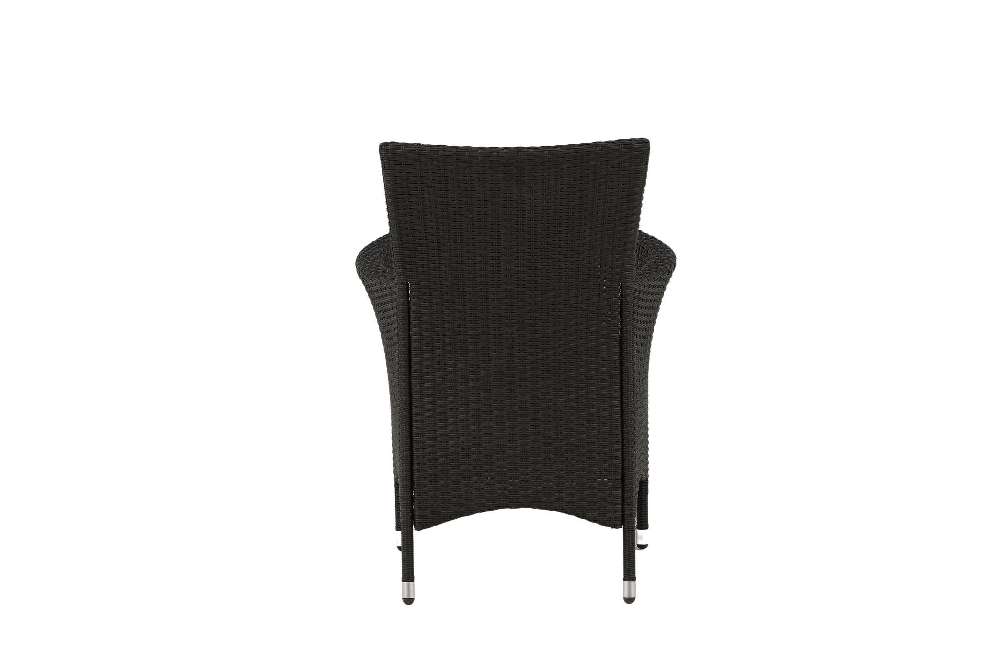 2x Knick Armstuhle Stapelbar Polyrattan Schwarz 7
