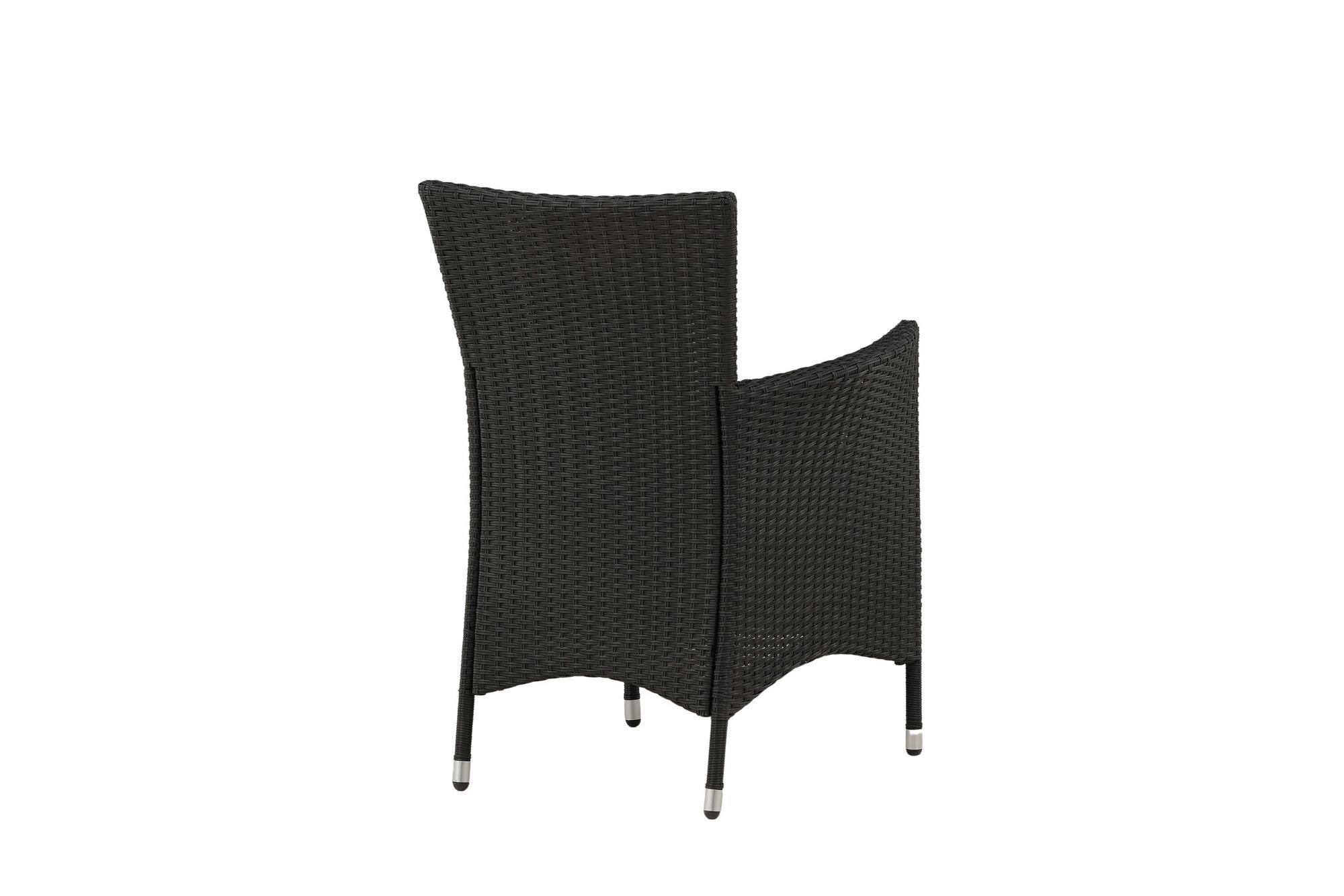 Set of 2 Knick Armchairs Stackable Polyrattan Black 60x88 cm 8