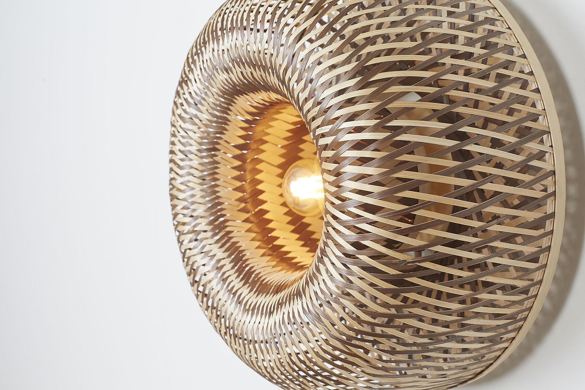 Barbados Wall Lamp 1-light Dark Brown Bamboo 3