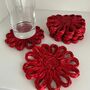 6x Coaster Abacá Hemp Red 2