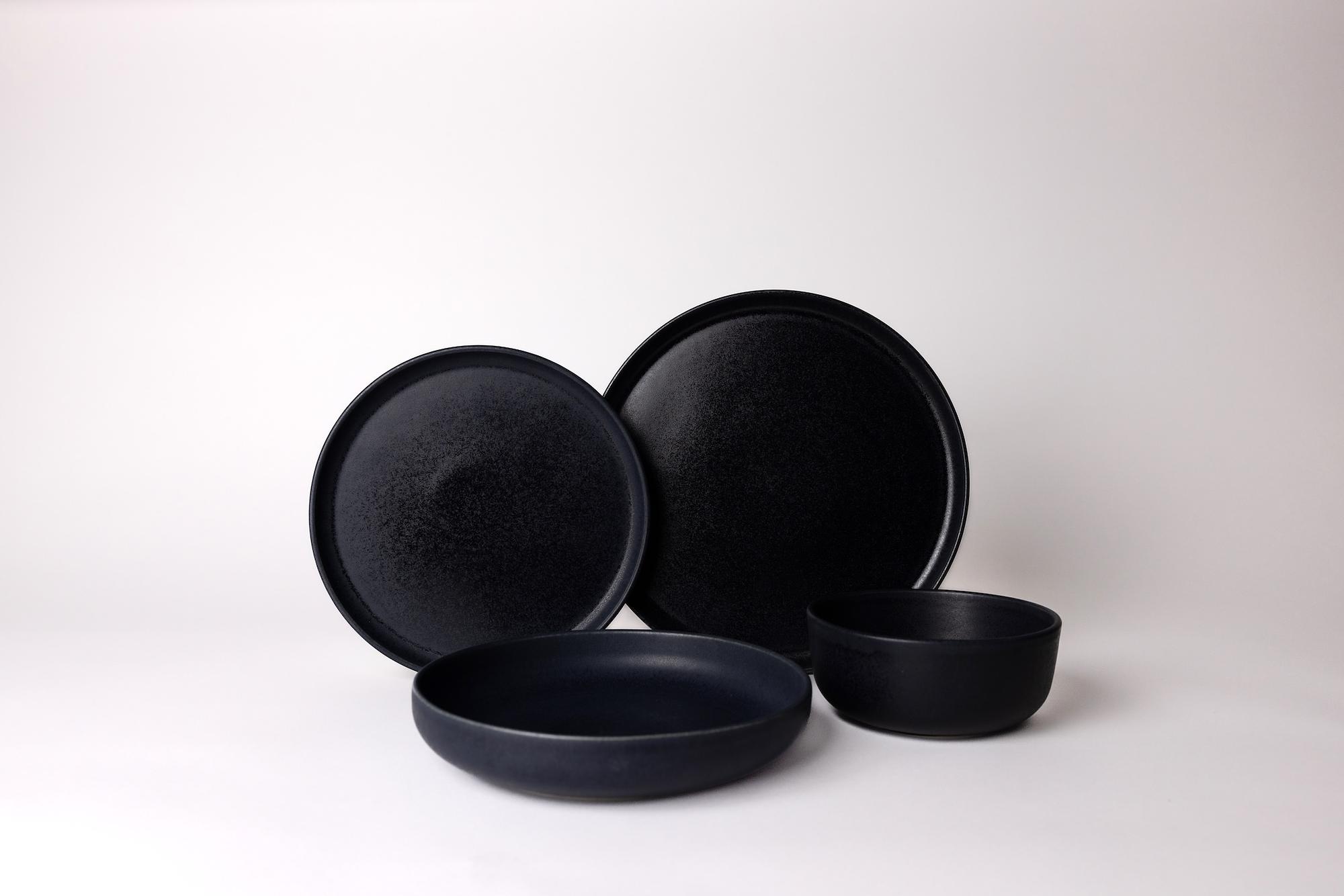 4x Geschirrset Keramik Midnight Blue 0