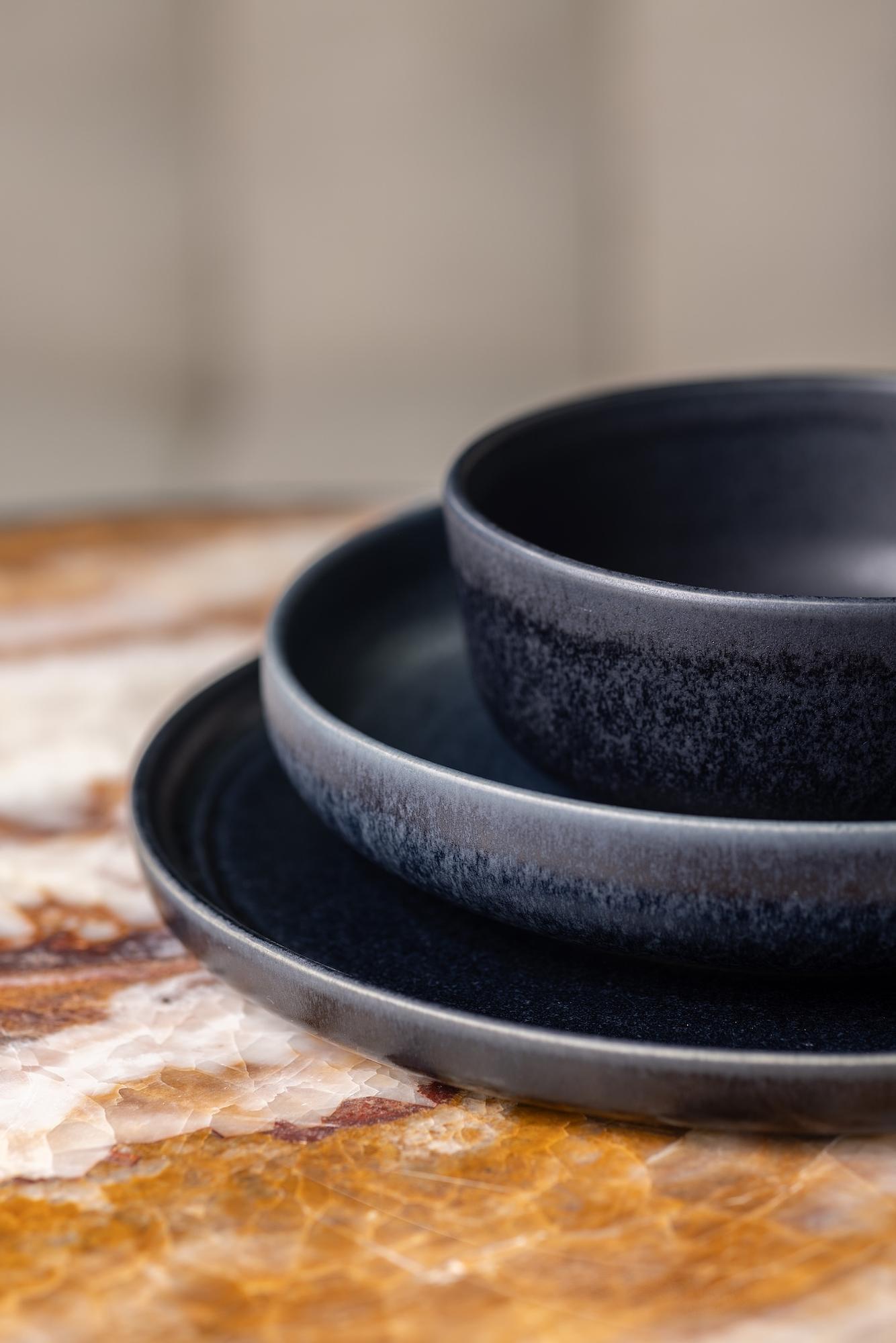 4x Geschirrset Keramik Midnight Blue 1