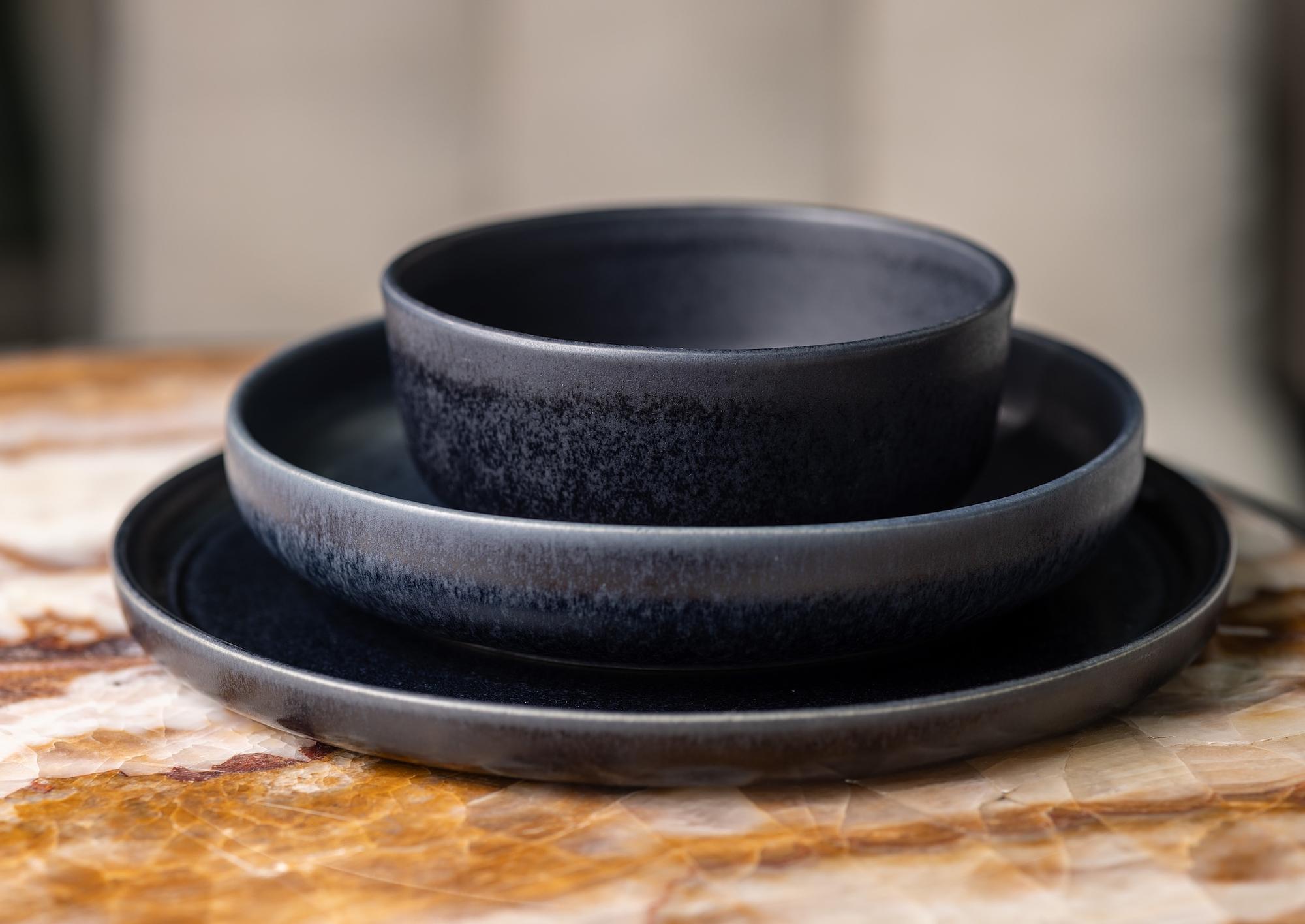 2x Pasta plates ceramic Midnight Blue 22 cm 1