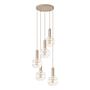 Bilman Round Pendant Light 5-bulb Cast Iron Clear Glass Beige 4