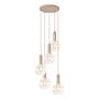 Bilman Round Pendant Light 5-bulb Cast Iron Clear Glass Beige 3