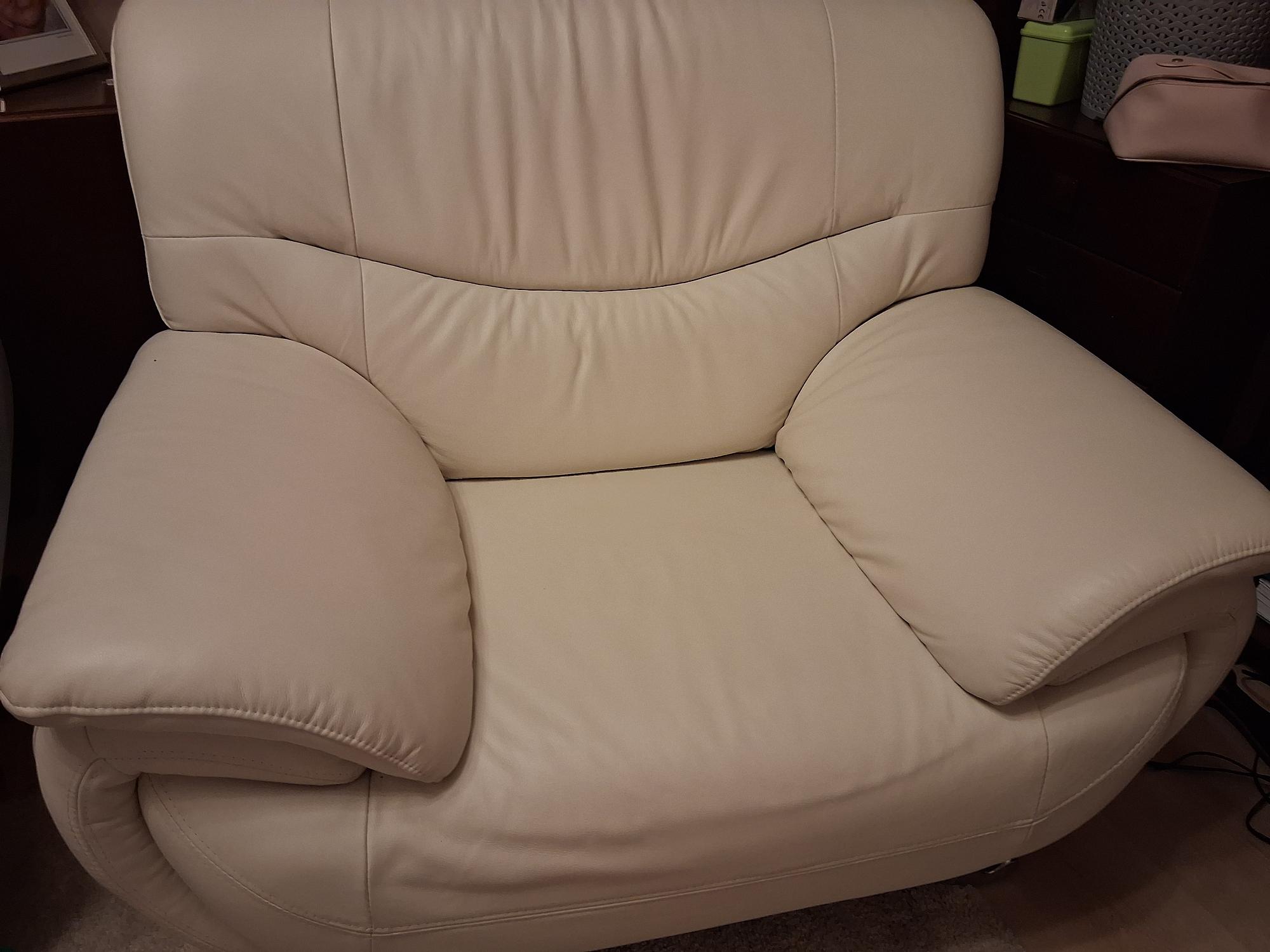 Sessel Leder Weiß  0