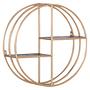 Oissel II Wall Shelf Metal Acacia Wood Black Gold 1