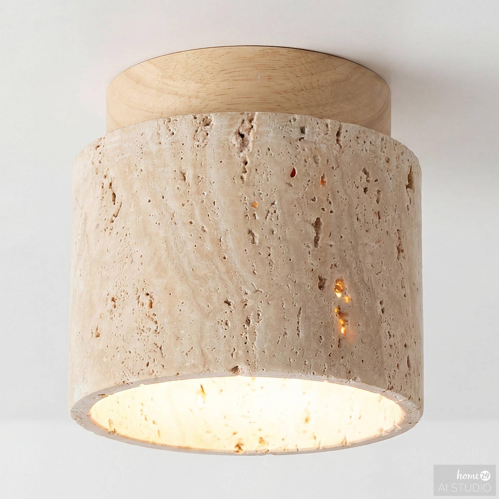 Prelo Pine Ceiling Light solid / Marble 1-bulb Beige 0