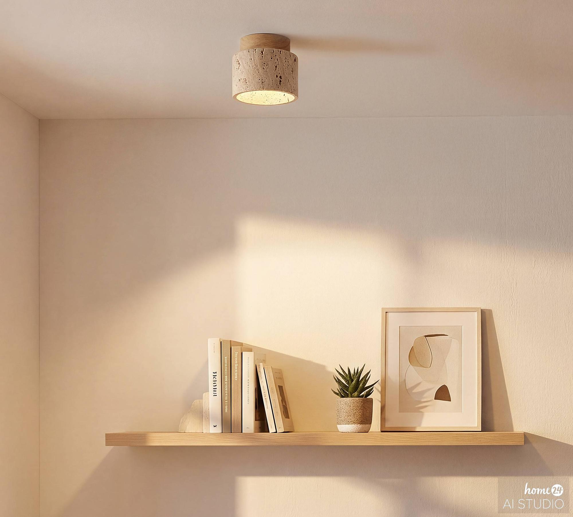 Prelo Pine Ceiling Light solid / Marble 1-bulb Beige 2