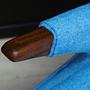 Vintage Armchair Teak Textile Blue 1960s 11